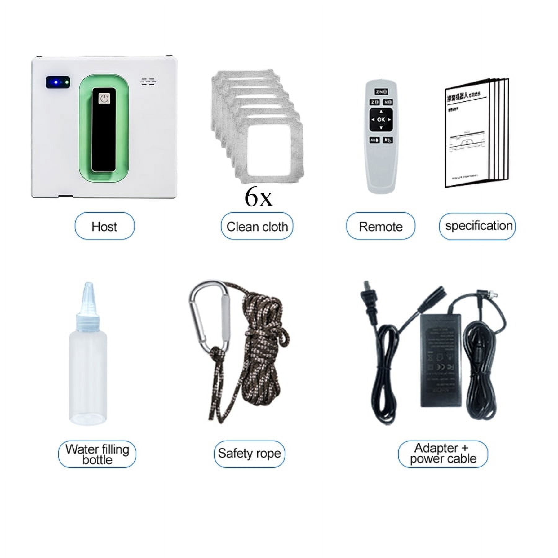 Window Cleaning Robot Dual Water Sprayer,  Anti-Falling High Suction Smart Window Cleaner Vacuum for Interior/Exterior Highrise Windows Tuya APP / Remote Control Voice Assistant