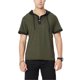 thumbnail image 3 of Camiseta de manga corta con capucha y sudadera para hombre, camiseta, verde militar, negro, L Eigraketly AP002510-03, 3 of 6