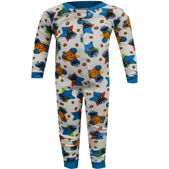 American Marketing Enterprises INC Boys Sesame Street Cookie Monster Cotton One Piece Infant Pajamas