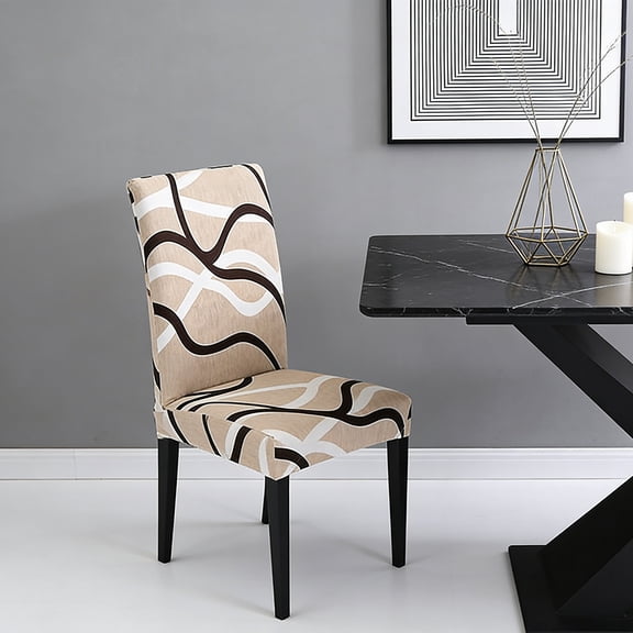 Striped Stool Covers, Elastic Dining Chair Seat Covers, Printed Stretch Slipcovers for Home Office and Restaurant(A)