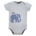 thumbnail image 3 of Touched by Nature Unisex Baby Organic Cotton Bodysuits, Blue Peanut, Newborn, 3 of 5