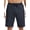 Dark Blue, variant on Men's Casual Shorts - Cotton Blend with Elastic Drawstring Waistband, Side Pockets Relaxed Fit Lightweight Shorts for Walking, Travel, and Everyday Comfort Black 34