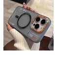 thumbnail image 4 of Matte Magnetic Phone Case For iPhone 16 12 13 14 15 Pro Max Megsafe Wireless Charge Frosted Back Metal Lens Frame Buttons Cover Black for iPhone 12 Pro, 4 of 5