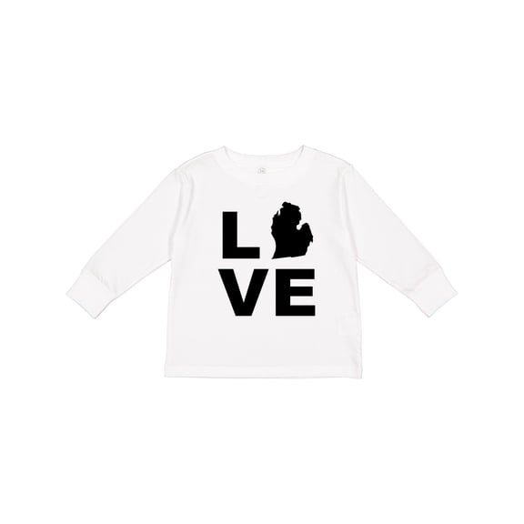 Inktastic Love Michigan Boys or Girls Long Sleeve Toddler T-Shirt