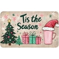 thumbnail image 1 of CSWMZQZY Christmas Doormat,Tis The Season,Pink Front Door Entrance Washable Bedroom Rug,Winter Holiday Decor Low Profile Nursery Rug for Kitchen Dorm Bathroom 20x31 Inch, 1 of 8