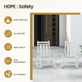 thumbnail image 5 of KINGYES Outdoor Rocking Chair Set of 2 HDPE All Weather Patio Rocker for Garden Lawn, White, 5 of 8