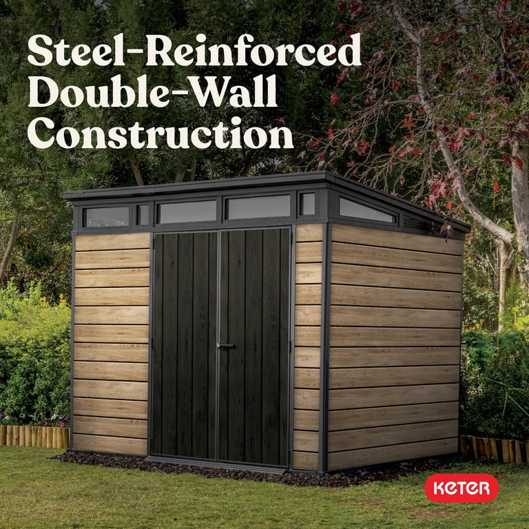 Keter Signature 9x7 ft. Ashwood Resin Outdoor Storage Shed with