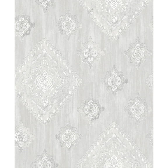 Brewster 2810-SH01071 Advantage Leana Dove Medallion Wallpaper Dove