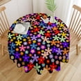 thumbnail image 3 of Odenmar 70 Inch Round Tablecloth, Colorful Boho Floral Table Cover, Retro Flower Print Waterproof Washable Polyester Tablecloth for Dining Kitchen Party Outdoor Decor, 3 of 8