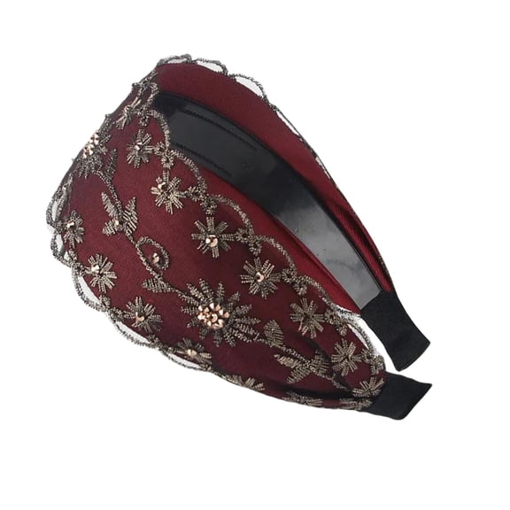 Headbands for Women Western Style Wide Brim Rhinestone Embellished Fashion Headband