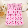 thumbnail image 5 of Manfei Dreamy Princess Bowtie King Sheets,Kawaii Bow Knot Bedding,4-Piece,1 Flat Sheet,1 Fitted Sheet and 2 Pillowcases, 5 of 6