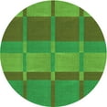 thumbnail image 1 of Ahgly Company Machine Washable Indoor Round Transitional Neon Green Area Rugs, 7' Round, 1 of 7