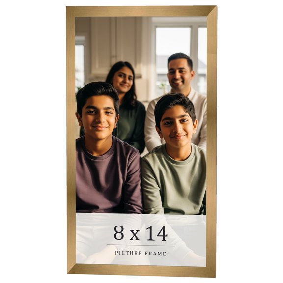 8x14 Frame Gold Bronze Solid Wood Picture Frame Width 0.75 Inches | Interior Frame Depth 0.5 Inches