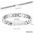 thumbnail image 4 of VNOX Classic Watch Strap Bracelet-Engraved Inspirational Christian Faith Bible Verse Quote Wristbands Elegant Link Bracelet Encouragement Gift,Classic Watch Band Strap Design, 4 of 4