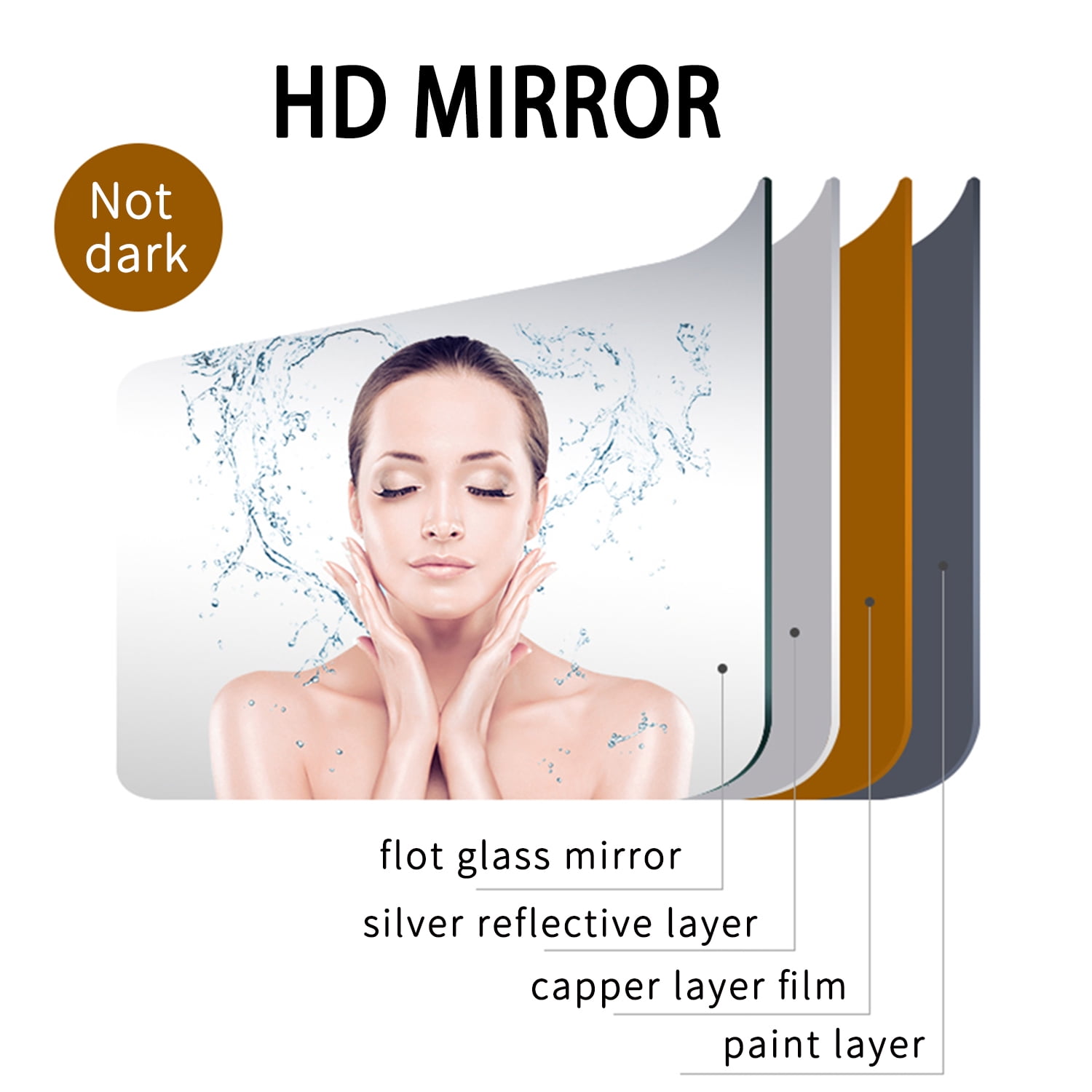 Aluminum Alloy Frame Wall Mirror Bathroom Mirror Rectangular Vanity Mirror for Bathroom Living Room Black 38"*26"