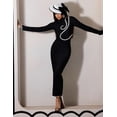 thumbnail image 3 of Vestido BELLA BARNETT con vendaje en forma de diamante, manga larga, negro, 3 of 5