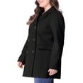 thumbnail image 5 of MODA NOVA Juniors Plus Size Winter Warm Double Breasted Mid-Length Coat, 5 of 7
