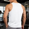 thumbnail image 6 of Men's U-Neck Tank Top for Fitness and Bodybuilding, Solid Color Blank Sleeveless Vest for Summer Training, Workout Base Layer Gym T-Shirt White 2XL, 6 of 8