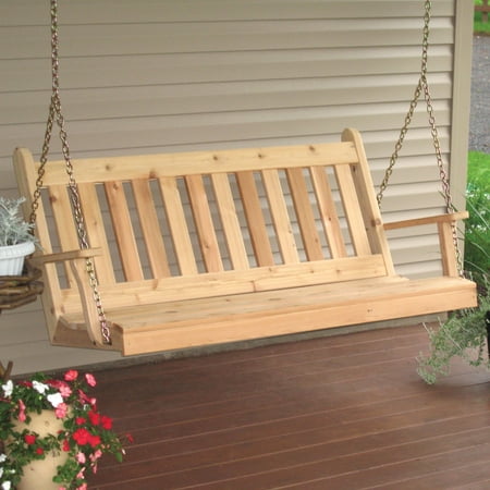A L Furniture Western Red Cedar Traditional English Porch Swing