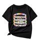 thumbnail image 2 of Blusas y camisas de manga corta con cuello redondo, camiseta holgada informal estampada para niños, top de manga corta con cuello redondo de tamaño mediano para niños, top de poliéster para niños, 2 of 3