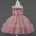 thumbnail image 4 of Miluxas Toddler Baby Flower Girl Dress Sleeveless Lace Tulle Princess Dress Pageant formal Birthday Party Dress Pink 12 Months, 4 of 8