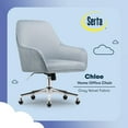 thumbnail image 2 of Serta Chloe Modern Office Chair Pleated Mid-Back Chrome Metal Base Blue Velvet, 2 of 9