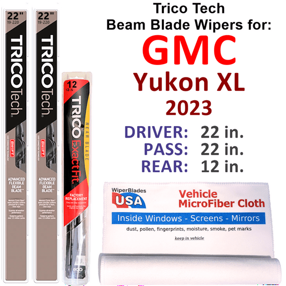 2023 GMC Yukon XL Beam Blade Wipers (Set of 3) w/Rear Wiper