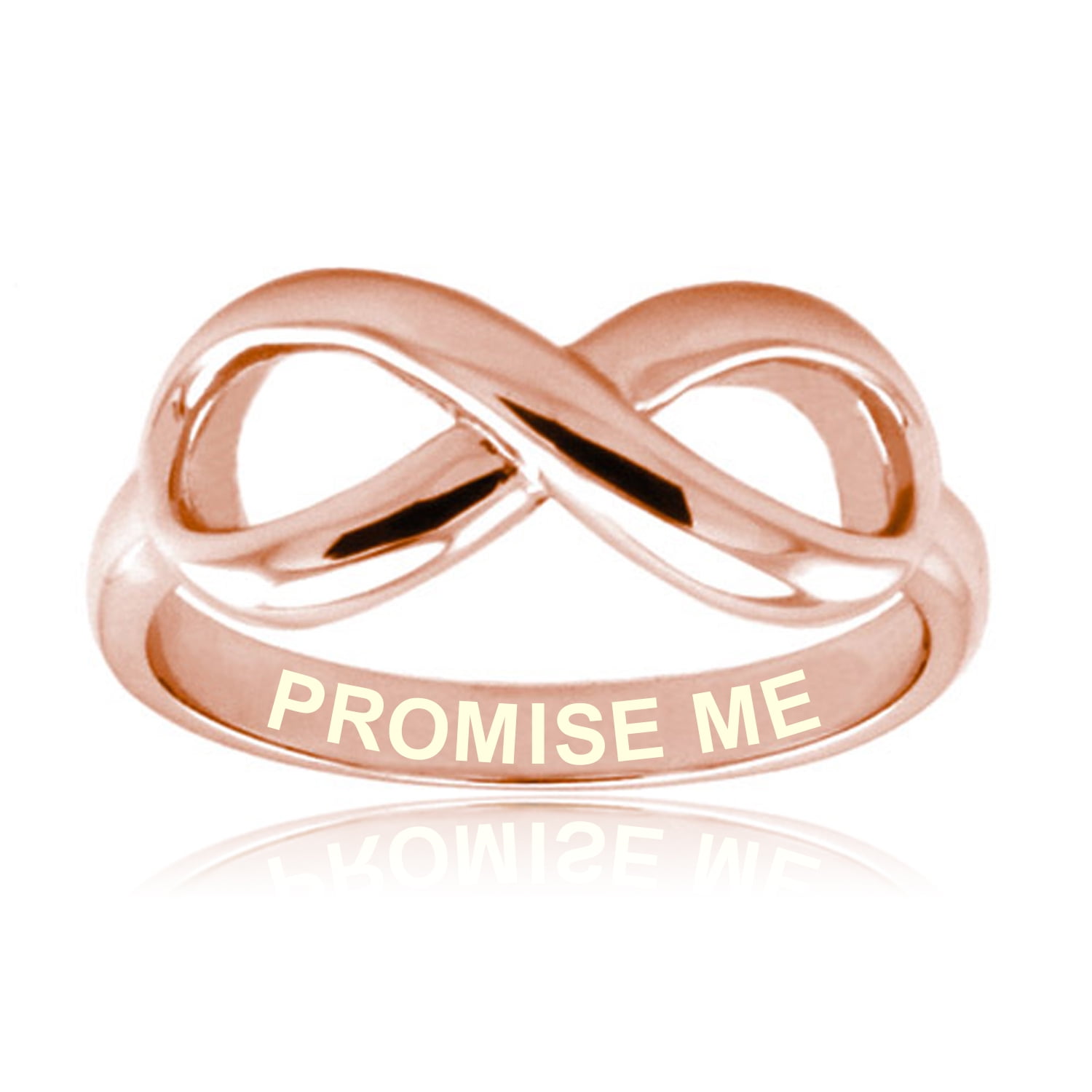 Rose Gold Sterling Silver Promise Me Engraved Infinity Ring