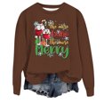 thumbnail image 1 of Wyzesi Vêtements d'Automne pour Femmes Sweatshirts Mode Tendance Décontracté Col Rond Imprimé Verre Noël, 1 of 3