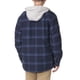 thumbnail image 3 of Wrangler Authentics Chaqueta tipo camisa de franela con forro acolchado de manga larga y capucha para hombre, color azul marino, talla XL, 3 of 3