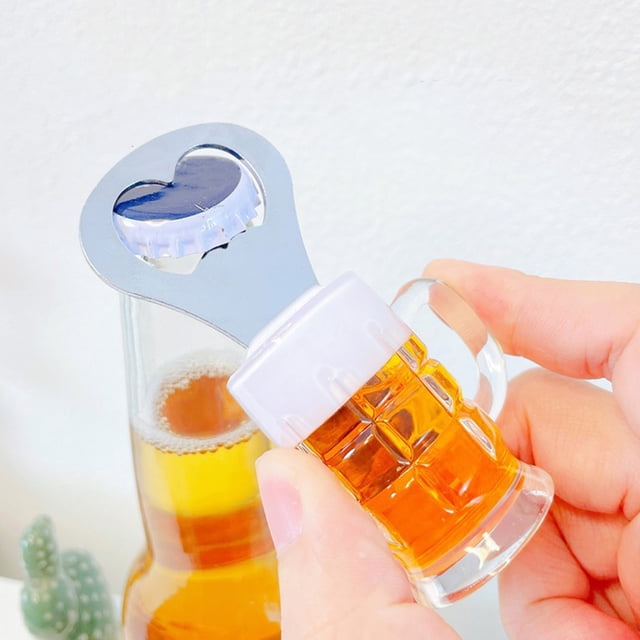 Fiudx Mini Abridor de Botellas para Jarras de Cerveza, Diseño Magnético, Tamaño Compacto y Portátil, Elegante Decoración para El Hogar o El Refrigerador, Ideal para Fiestas, Control Manual, 9 X 4,5 X