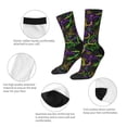 thumbnail image 3 of KLL Neon Mardi Gras Print Cool Socks Men's Women's Crew Socks Funny Crazy Novelty Stockings, 3 of 6