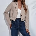 thumbnail image 5 of Cropped Blazers Jacket for Women Lace Up Waist Dressy Blazer Long Sleeve Lapel Work Clothes Spring Fall Outwear Ladies Clothes, 5 of 5