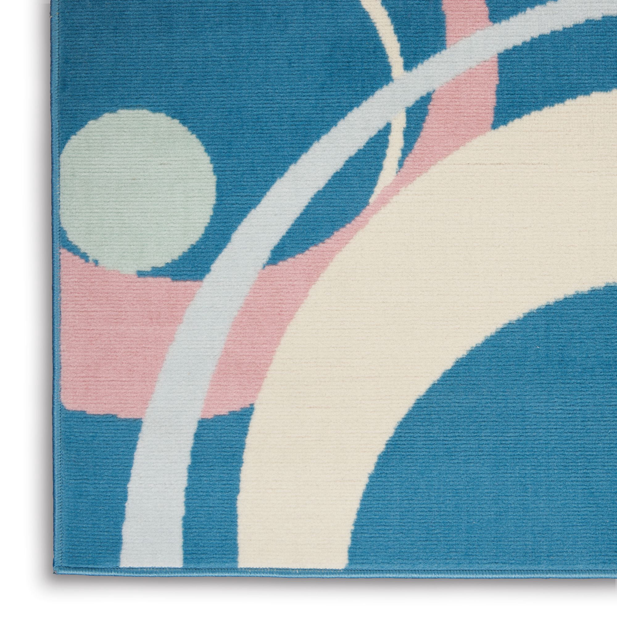 Nourison Grafix 3'9"X5'9" (4' x 6') Blue Multi Colored Area Rug Retro Contemporary Geometric by Nourison