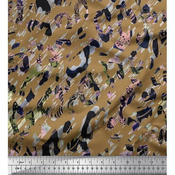 Soimoi Cotton Jersey Fabric Animal Skin Texture Printed Fabric 1 Yard 58 Inch Wide