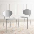 thumbnail image 2 of Side Dining Chair, Set of 2, Plastic, Metal Steel, Grey Gray, Modern Contemporary Urban Design, Kitchen Room Cafe Bistro Restaurant Hospitality, 2 of 10