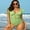 Grass Green, variant on Charmo Ruffled V Neck One Piece Swimwear for Womens Tummy Control High Cut Bath Suit