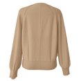 thumbnail image 5 of JGGSPWM Womens Half Button V-Neck Sweater Solid Color Lightweight Fall Long Sleeve Pullover Tops Trendy Cute Crop Sweatshirt Yellow XXL, 5 of 5