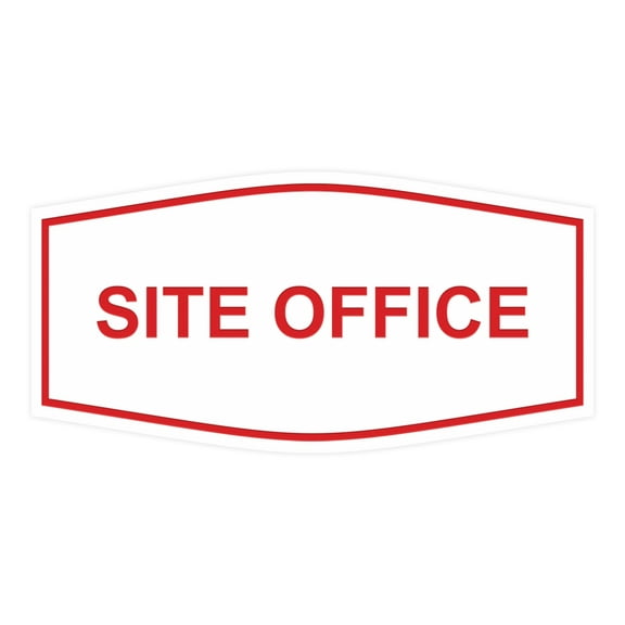 Signs ByLITA Fancy Site Office Sign (White/Red) - Large