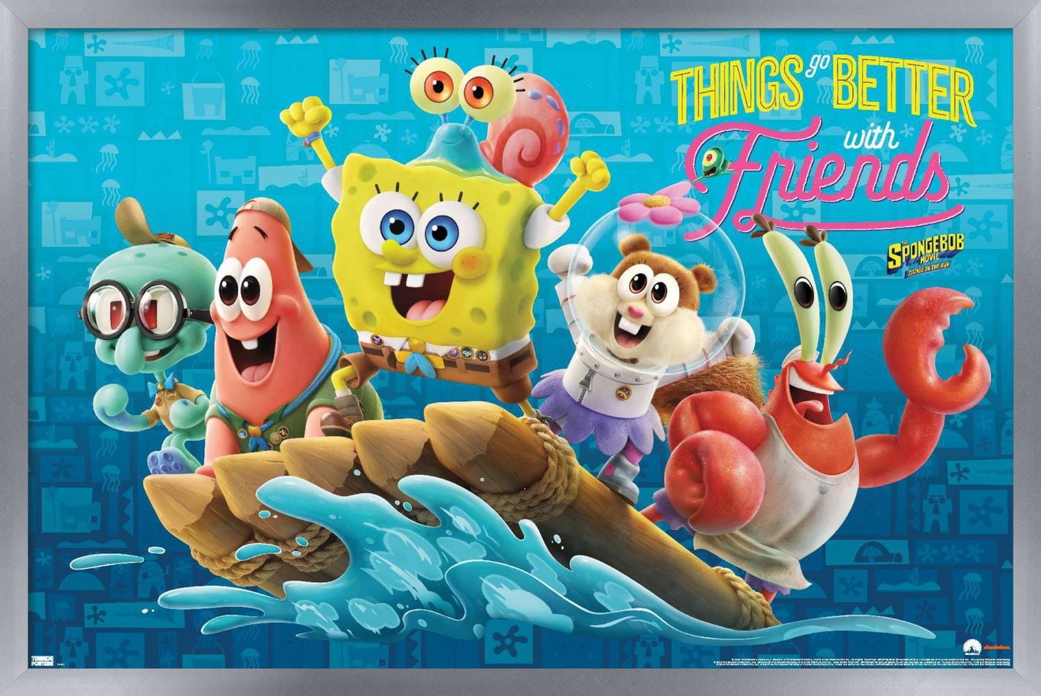 The SpongeBob Movie: Sponge On The Run - Friends Wall Poster with Push Pins, 14.725" x 22.375"
