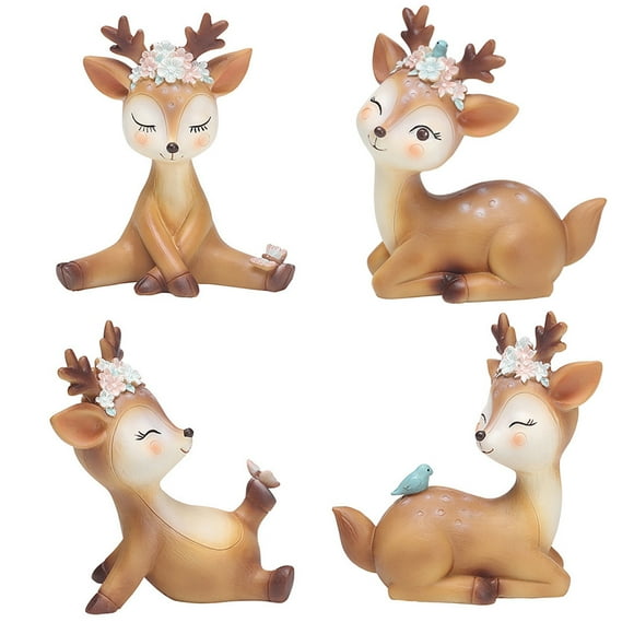 Resin Sika Deer Home Ornament,Cute Deer Cake Topper Baking Decoration Cute Deer Cake Topper Best in its Class