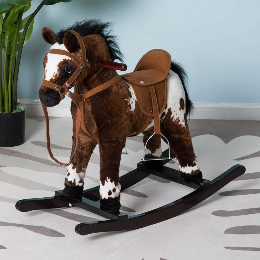 playful plush rocking horse