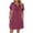 Wine, variant on Women Sleepshirt, V Neck Nightgown with lace detailing, Breathable Loose sizingSleep Dress for Casual homewear, Short Sleeve Sleepwear Dress for Home ease
