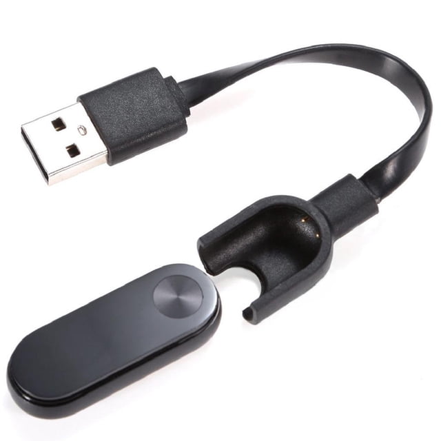 RENACLIPY Cable Cargador USB Con Contactos Dorados Para Smartwatch Compatible Con Mi Band 2 Negro