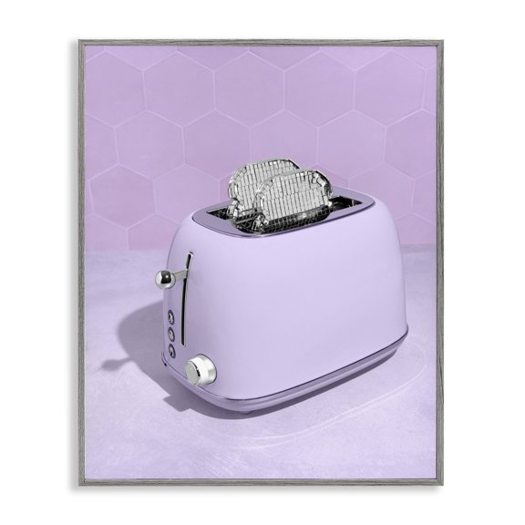 Stupell Industries Glam Disco Toast over Purple Gray Framed Giclee Art, 11 x 14, by LISH Creative