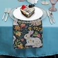 thumbnail image 4 of WYYP Rabbits Flowers Bird Cloth Napkin Reusable Polyester Gift Cloth Napkin 2 PCS, 4 of 7