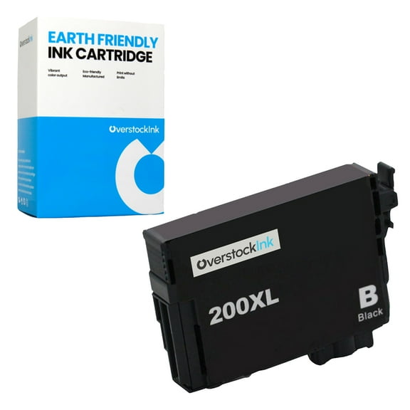 OverstockInk 200XL Black Ink Cartridge Compatible for Epson 200 200XL for Expression XP-200 (1 Black)