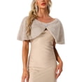 thumbnail image 4 of INSPIRE CHIC Women's Elegant Faux Fur Shawl Bridal Wedding Party Wrap Stole Shrug M Tan, 4 of 6