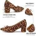 thumbnail image 5 of Ecetana Women's Pointed‑Toe Faux Suede Bow Pumps Chunky Block Heel Closed‑Toe Comfort Dress Shoes for Office Wedding, 5 of 6