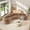 Brown, variant on MODERNLUXE 153" Extra Oversized Modular Sectional Sofa, Curved Chenille Sofa Couch with 4 Pillows & Free Combination, 6 Seater Upholstered Cloud Couch for Living Room,Brown